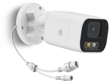 AKINGUAR 5MP Add-on PoE CCTV Camera Outdoor Indoor H.265 Wired Security IP Camera Outdoor with Human/Vehicle Detection, IP66 Weatherproof, Color Night Vision, Spotlight Siren, Two-Way Audio