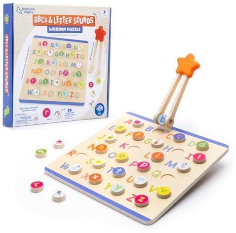 Learning Resources Träpussel Alfabet ABC – Montessori Bokstavslek för Barn 3–6 År