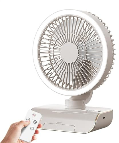 ccuzs Ventilador de mesa oscilante, ventilador personal de escritorio de 5 velocidades, batería recargable de 2000 mAh, circulación de aire silenciosa, ventilador de refrigeración portátil con control