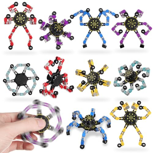 Ainiv Fidget Spinners Trasmissibile, Fidget Toys Sensoriali-ADHD per l'Ansia Anti-stress Autismo, Finger Spinner Creative Fingertip meccanico Gyro, Divertente DIY Spin Top Toys