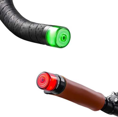 ACRUNU Bike Handlebar End Lights- 7 Color Options End Plug USB-C Rechargeable Light for Road & Mountain Bicycles| 18-25mm Compatible | Waterproof & Lightweight | Tool-Free Installation