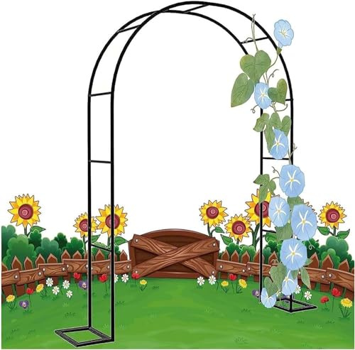 Outdoor Garden Arch for Climbing Plants - Decorative Garden Archway Support for Roses & Grapevines Perfect Wedding Arch - 1.4M Wide x 2.3M High