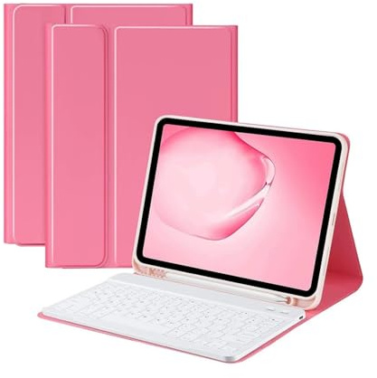 Funda con Teclado para iPad 9,7 Pulgadas 6.ª generación (2018), 5.ª Gen (2017) y Air 2 (2014). Teclado Bluetooth Desmontable inalámbrico con Funda con Soporte lápiz para iPad Pro 9,7