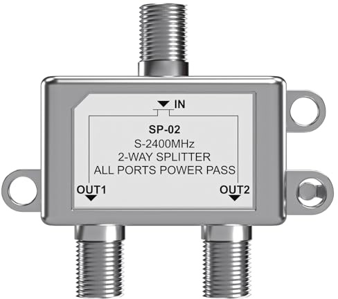 FQuanmap 2-Way Coaxial Cable Splitter,Works with HD TV, Satellite, High Speed Internet, Amplifier, Antenna, Gold Plated Connectors