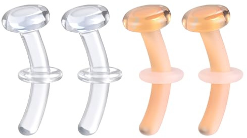 BodyAce 4 Stück Glas-Piercing-Halter, Nasenringe, 14 G, 16 G, 18 G, gebogene Tragus-Stangen, Knorpelohrringe, Conch, Helix, Halter, Bauchnasenpiercing, Schmuck
