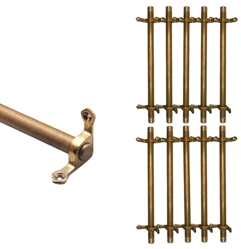 Säkringsstång i mässing för trappmattor, 3/5/13/15-pack, halkfri och hållbar, enkel gör-det-själv-installation för hotell/konstgalleri (10 st, 76 cm (30 tum))