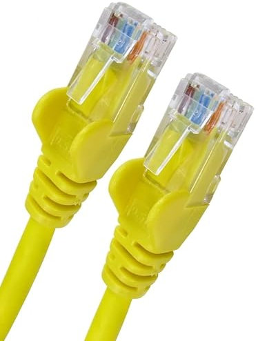 World of Data 5m YELLOW CAT6 Network Cable (100% Copper Wire) - RJ45 - Ethernet - Patch - LAN - 10/100/1000 - Gigabit