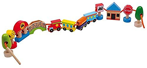 Small Foot Company 6752 - Motorikspielzeug - Fädelcity, 13-Teilig