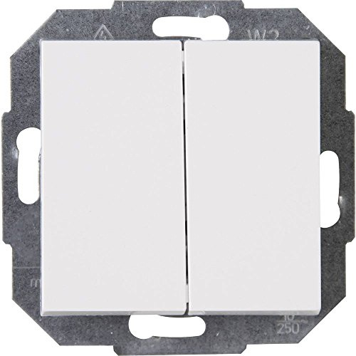 Kopp ATHENIS Wechselschalter-Unterputz in Rein-Weiß - Hochwertiger Lichtschalter mit 10AX Schaltvermögen - IP20 Wandschalter mit Wippe & Steckklemmen - Stilvoller Wechsel- & Aus-Schalter 250V~