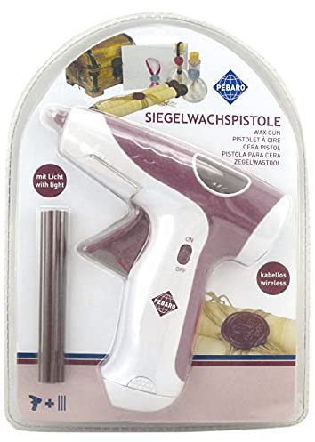 Pebaro Pistolet à cire sans fil avec bâtons pour créer des sceaux de cire 26 x 18,5 x 5 cm