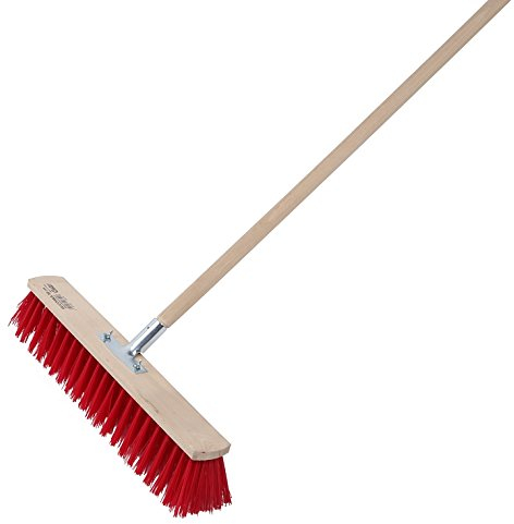 Kolor 2 STK. Straßenbesen Industriebesen Kehrbesen, wählbare Breiten Gartenbesen, Besen für Straßen, Draußen, Hof & Garten, PVC Borsten, Metall-Stielhalter verschraubt (50 cm mit 150 cm Stiel)