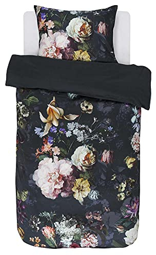 ESSENZA Bettwäsche Fleur Nightblue, 155x220 cm + 1x 80x80 cm - 100% Baumwollsatin 205TC - Blumen