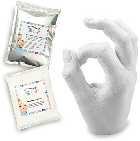 Lucky Hands® 3D Abformset ohne Zubehör | Handabdruck, Gipsabdruck | Geschenkidee zum Muttertag (5-12 Jahre, 1 Modell)