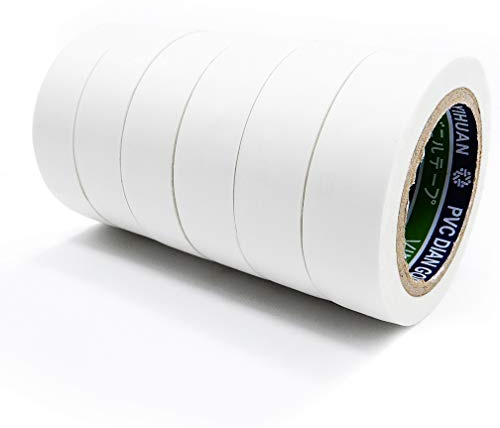 ALBOYI Isolierband 6 Rollen, 17mm x 9m Elektrisches Klebeband Selbstklebendes, PVC Isolierband Wasserdichtfür für Isolieren, Reparieren, Bündeln von Kabeln, Gafferband, Weiß