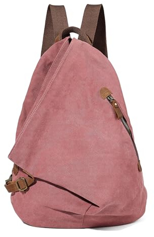 Retro Segeltuch Rucksack Canvas Vintage Rucksäcke Echtleder Daypack Reisetasche Schulterrucksack für Herren Damen（Rust Red）