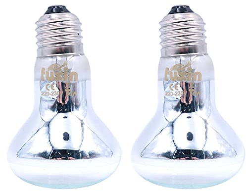 ANCLLO 2 pièces Ampoules de Chauffage Transparentes pour Reptiles, Lampe chauffante Infrarouge Durable Ampoule de Chauffage pour Animaux de Compagnie pour Reptile 220-230 V (50 W)