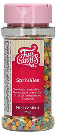FunCakes Sprinkles Zuckerstreusel, Mini Confetti, 60 g | Guter Geschmack, Perfekt zum Dekorieren von Eis, Kuchen, Cupcakes, Cake Pops, Donuts und Kekse, Sprinkle Streusel Mix