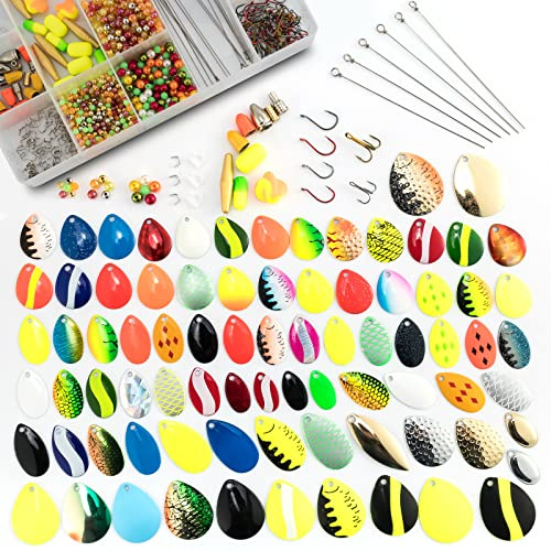 Dr.Fish 1720-teiliges Angelköder-Herstellungsset, Spinner-Klingen-Set, Zander-Rig-Herstellung, Spinner, Köder, Crawler, Wurmgeschirr, Colorado, Indiana, Klingen, Süßwasser, Lachs, Forellenköder