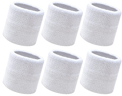 Flintronic Schweißbänder Handgelenk, Saugfähige Handgelenk Schweißbänder für Damen & Herren，Fitness Arm Schweißband，Sport Schweißband Armband Weiche Baumwolle für Handball Fußball Tennis