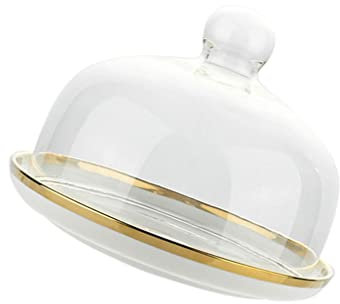 Angoily Glass Cupcake Tasting Plate Cake Storage with Lid Pet and