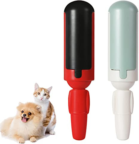 GALER Pet Hair Remover Roller, 2PCS Reusable Cat And Dog Hair Remover Brush, Sticky Lint Rollers for Pet Hair Carpet Clothes, Washable Lint Brush Pet Fur Remover for Furniture Bedding Laundry Sofa