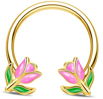 Jewseen 16G Septumring Knorpel Ohrring Tulip Septum Ring 316L Edelstahl Helix Ohrring Daith Piercing Schmuck für Frauen Männer