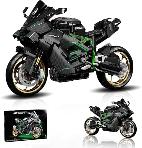 CIJINAY Motorcycle Model Building Blocks Kits for, 1858 Pcs 1:5 Scale Motorbike Building Set, MOC Superbike Construction Toys, Compatible with Major Brand