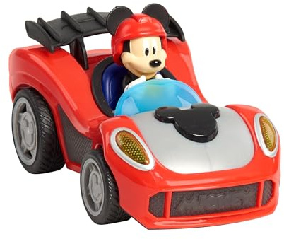 Just Play Mickey Mouse Rev 'n Go Vehicles with Lights and Sounds, Mickey's Car, Mickey Mouse Phrases, Toy for Fans, Boys, Kids Ages 3 and Up