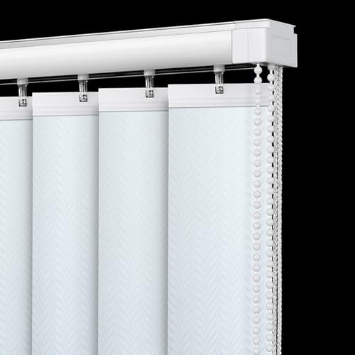 FENGSHOUU Lamellenvorhang Vertikaljalousie nach Maß,Verdunkelungsjalousie,Komplettset Vertikaljalousie,Sonnenschutz Blendschutz,für Zuhause Büro,Inklusive Zubehör,Weiß,Breite×Höhe (100cm x 220cm)