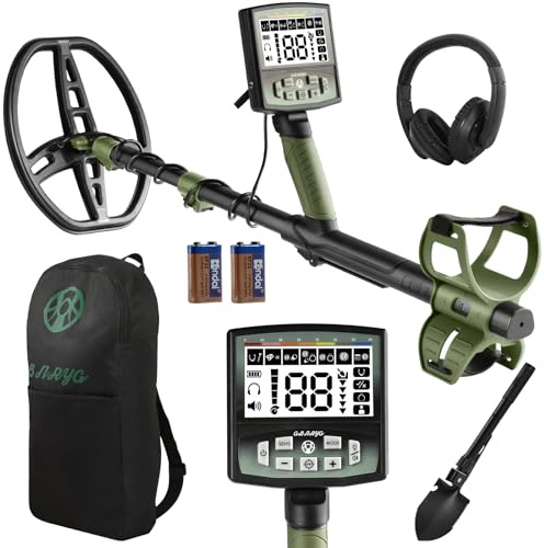Gbnryg Professional Metal Detector for Adults,12 IP68 Waterproof Search Coil with LCD Backlight,5 Modes Gold Detector,Advanced DSP Chip&High Accuracy System for Beach/Gold Hunting