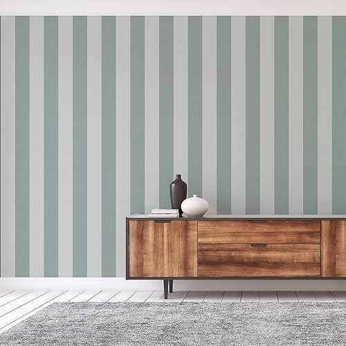 Lio M1-No.11262 Lio Papier peint intissé Rayures et vagues Vert 10,05 m x 0,53 m