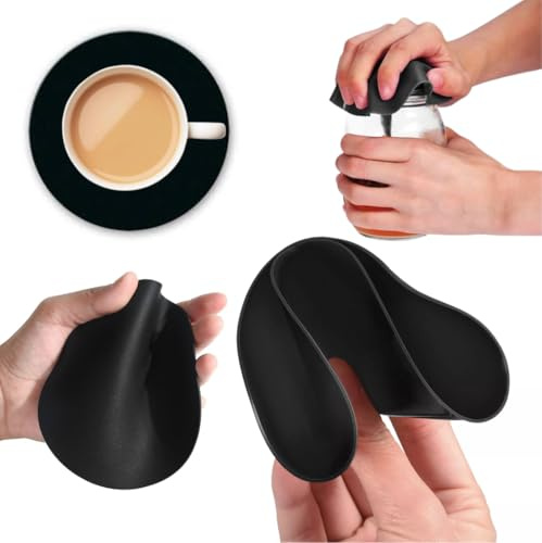 Citystores® Almohadillas de goma negras para tarros, multiusos, abridor de tarros, posavasos de tapa para niños, manos débiles, agarre débil, artritis, sufren de ayuda para regalo antiguo