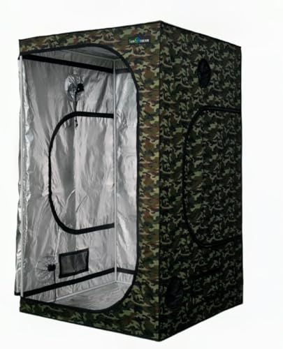 Sunstream Growzelt 120x120x200 cm Zuchtzelte Tarnung für Hydrokulturen Pflanzenzelt Indoor GewäChshaus Tomaten Mylar 98% ReflexionsvermöGen