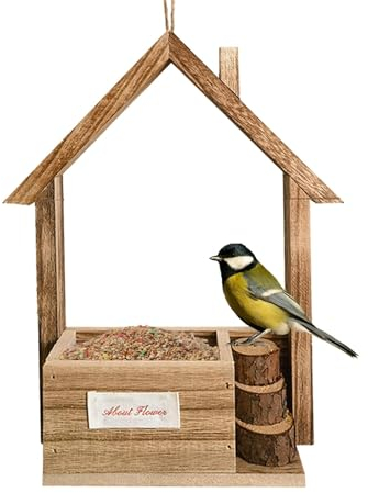 Vogelhäuschen aus, Vogelhäuschen aus Zedernholz | Vogelhaus Futterspender aus Zedernholz - Wildfutterstation für den Außenbereich, einfach von Oben zu befüllende Vogelfutterstation zum Aufhängen