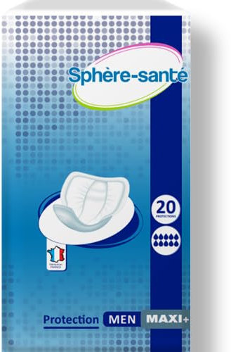 Sphère Santé - Sphère Santé Men Maxi + - Protection urinaire masculine - Absorption maximale - Confort anatomique et fixation sécurisée - Matériaux doux et respirants
