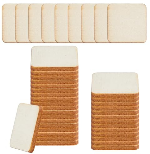 DICOSMETIC 500 Stück Unbehandelte Holzstücke Kleine Hölzerne Quadratische Ausschnitte 25x25x2.5mm Holzstücke Zum Malen Leerholzquadrate Zum Malen Schreiben Schnitzen DIY Zubehör