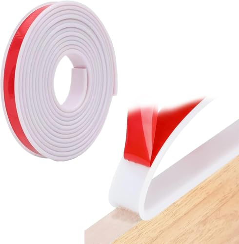 Möbelkantband flexibel TPE vikbart kantskydd i U-form, självhäftande möbelkantband, inre bredd 20 mm x 5 m, för skåpkanter, slutlister, bänkskivor, vit