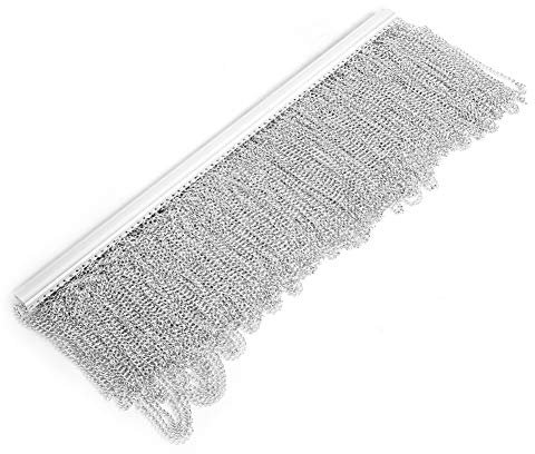 RASTKY Chain Curtain, Household Hanging Metal Aluminum Kit 84.4x35.4in A um for Room Office Store Decoration Silver Home Door Fly Screen Strip Blinds String Doorways Divider