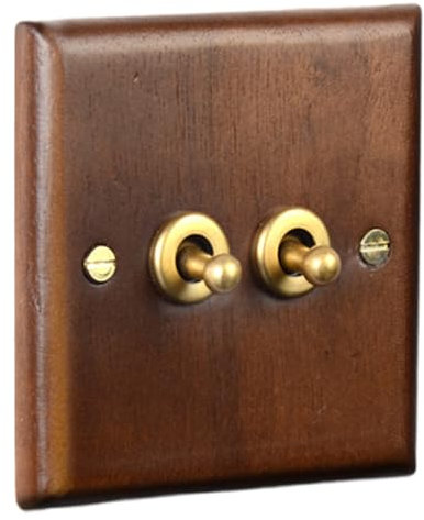 Interruptor de luz, interruptor de luz retro, placas de alternancia de madera de estilo industrial, accesorios de muebles prácticos vintage para hotel, casa de compras, compras