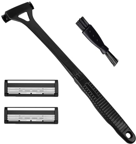 Afeitadora de espalda para hombre, recortadora de pelo corporal, afeitadora eléctrica de espalda, recargable y cómoda, agradable para la piel sensible, 45 x 8,1 cm, para uso personal, cuidado corporal