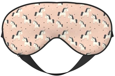 Augen-Schlafmaske für Damen und Herren, niedlicher Cartoon-Pferd-Druck, verstellbare Schnalle, Reise-Augenmasken für Schlafmaske, Verdunkelung, bequeme Schlafmaske für Damen und Herren, lustige