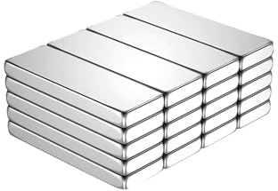 KOSLEOW 20 Stück Neodym Magnete Extra Stark 30x10x3 mm, Rechteckige Seltenerd-Magnete mit 3-fach Verzinkung Rostschutz, Kraftvolle Magnetleiste für Whiteboard, Kühlschrank, Pinnwand, Werkstatt