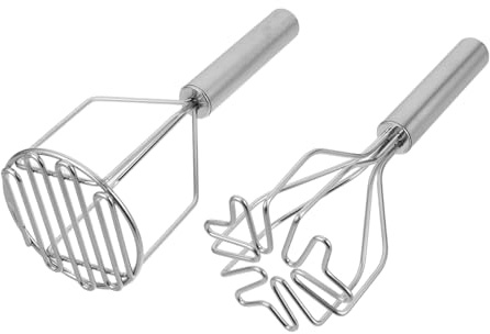 TOYANDONA 2 pièces Presse-purée Inox Ustensile Manuel pour Pommes de Terre Légumes et Fruits Outil Compact et Robuste pour Cuisine et Alimentation