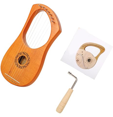7-Ton Lyra Harfe aus Holz, leichtes Design mit natürlichem Klang, Instrument für Musikbegeisterte und Anfänger Verwenden Sie Harfe für Anfänger