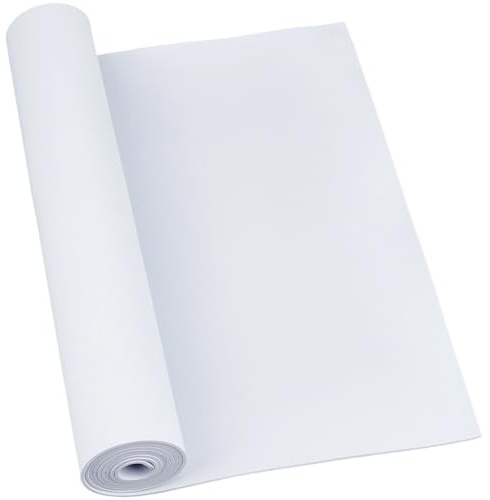 CABODYALS Rouleau de 1.25 m de Feuilles de Mousse EVA Blanche de 2mm D'Épaisseur Idéales pour la Broderie 3D le Scrapbooking la Décoration de Mariage les Projets de Cosplay et les Loisirs Créatifs. Su