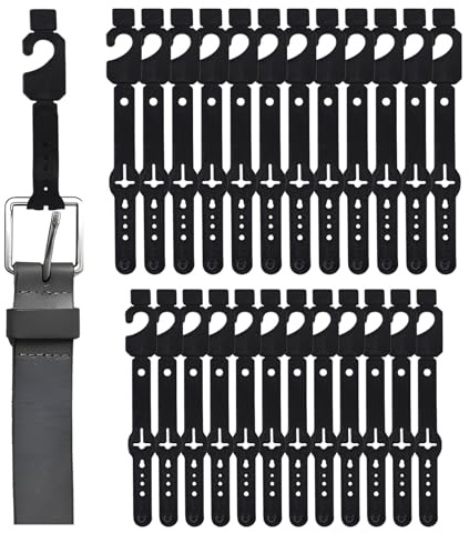 INCREWAY 150 ganchos de plástico para cinturón, organizador de armario multiusos para colgar corbatas, accesorios de colgador de exhibición minorista con diseño antideslizante (negro)