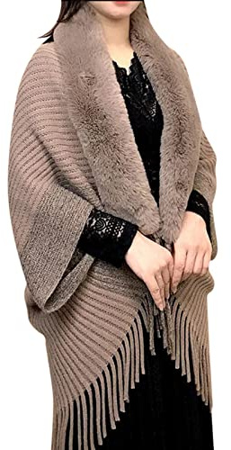 Ladies Scarves Cashmere,Ladies Knitted Loose Thickened Shawl Coat Faux Scarf Wrap Tassel Fringed Wraps Matching Cardigan Sweater Irregular Hem Splicing Casual Sweater Cardigan Scarf