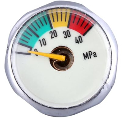 BESTYASH 25Mm High Pressure Gauge 40Mpa M8 Thread Luminous Pressure Barometer for Fire Extinguisher and Oxygen Tank Measurement