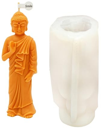Xidmold Buddha Silikonform Kerzen - Meditations Buddha Form für Kerzenwachs, Epoxidharz und Seife | 3D Gießform mit scharfem Detail für Dekoration, DIY Basteln, Yoga & Geschenke (D)
