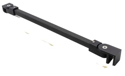 Barre fixe pour porte de douche en verre Barre de fixation murale for cabine douche en verre, 1 pièce, anti-balancement, joint réglable, noir mat poli, or rose(Matte Black,50cm Long)